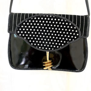 Susan Gail Roberto Ricci Bag Shoulder Small Black Flap Patent Leather Su…